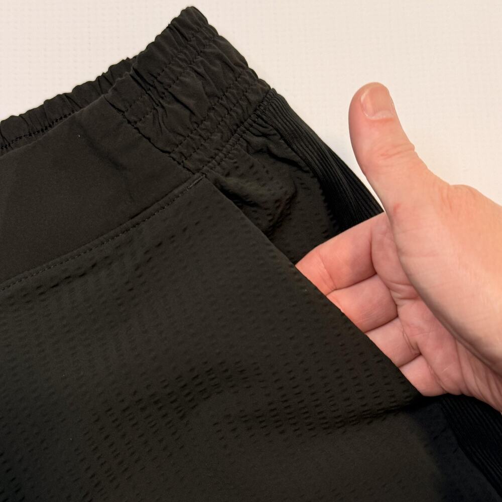 Athleta Textured Brooklyn Jogger Pants Womens 6 Black Elastic Waist Zip Pockets - Picture 9 of 15